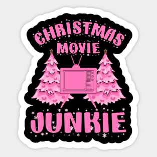 Pink Christmas Movie Junkie Paradise Sticker